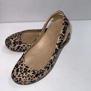 Crocs Women Boulder Colorado Animal Print SlipOn Gorpcore Water Ballet Flat Sz 6